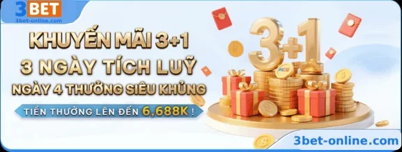 Khuyến Mãi 3BET – Nhận Thưởng Hấp Dẫn Mỗi Ngày